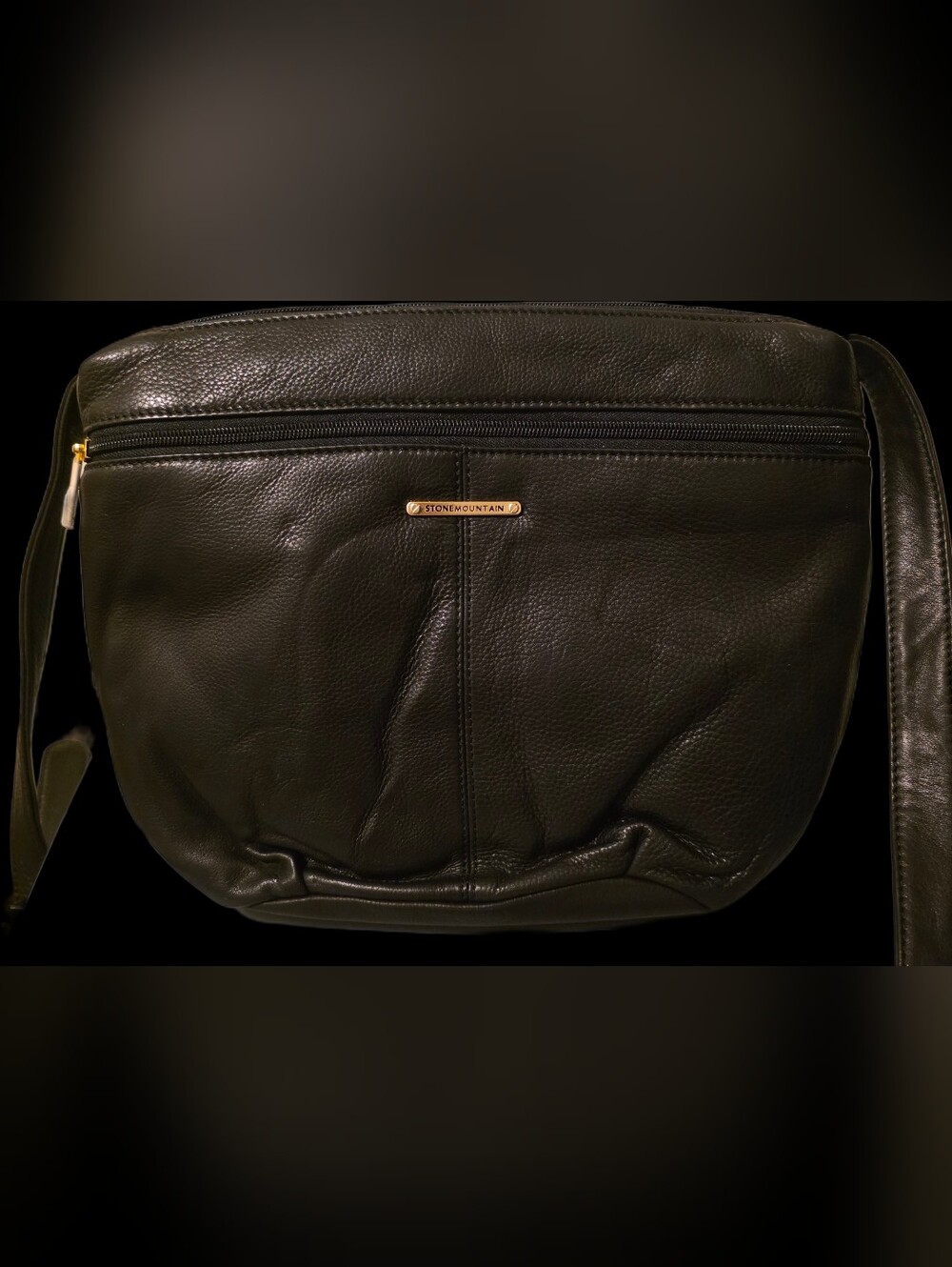 Stone Mountain Accessories Black Leather Crossbody Bag